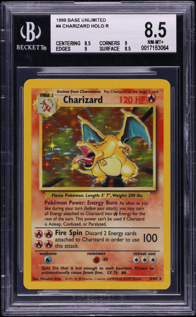 1999 Pokemon Base Set Holo Charizard #4 BGS 8.5 NM-MT+