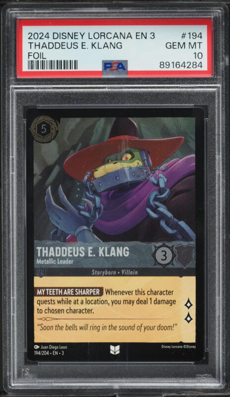 2024 Disney Lorcana Into The Inklands Foil Thaddeus E. Klang #194 PSA 10 GEM